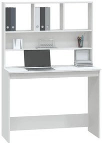 Secretária c/ prateleiras 102x45x148cm derivados madeira branco