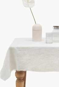 Toalha de mesa em linho com franjas White