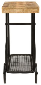 Armário consola 112x36x76cm madeira de mangueira maciça e ferro