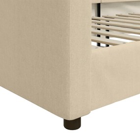 Sofá-cama 90x200 cm tecido cor creme