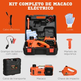 DURHAND Kit de Macaco Elétrico para Carro 12V Macaco Elétrico para até