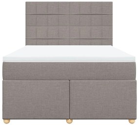 Cama com molas/colchão 140x200 cm tecido castanho-acinzentado