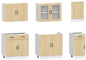 7 peças armário de cozinha conjunto Kalmar sonoma carvalho