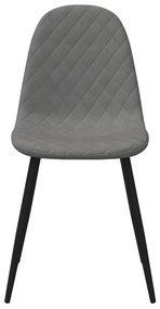 Cadeiras de jantar 2 pcs veludo cinzento-claro