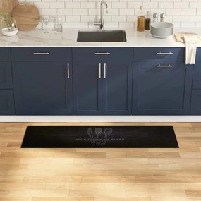 vidaXL Tapete de Cozinha Preto 150 x 45 cm Veludo