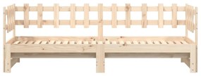 Estrutura sofá-cama de puxar 2x(90x190) cm pinho maciço