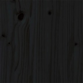 Estrutura de cama casal 135x190 cm madeira maciça preto