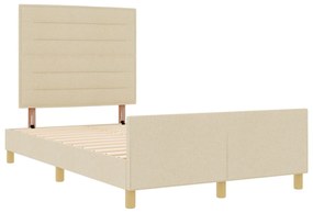 Cama de tecido Creme 160x200 cm vidaXL
