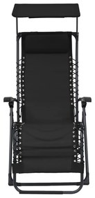 Cadeiras de pátio dobráveis 2 pcs textilene preto