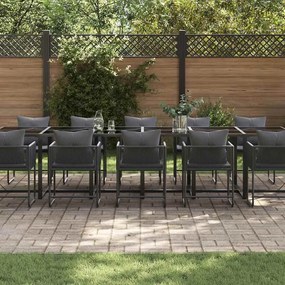 Conjunto de Jantar de Jardim vidaXL com 18 Peças e Almofadas em Aço e
