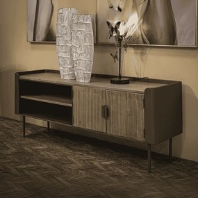 ARMÁRIO DE TV TORONTO 150X42X58 CM CINZENTO E CASTANHO