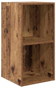 Gabinete de TV de Parede 2 pcs Madeira Antiga 37 x 37 x 72 cm