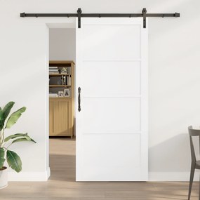 Porta Deslizante vidaXL com Conjunto de Hardware Branca 93x211 cm Made