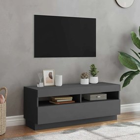 vidaXL Móvel de TV com luzes LED 100x35x40 cm cinzento