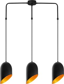 Candeeiro de Teto Kesik – Preto e Dourado – 76 x 12 cm