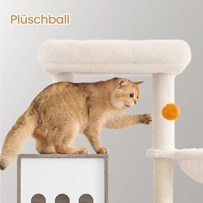 Arranhador para gatos 2 em 1  com caixa de areia 60 x 52 x 185 cm (C x L x A) Greige