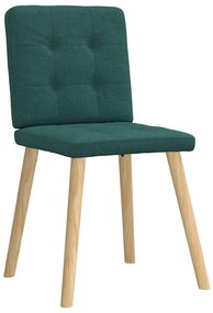 Cadeiras de jantar 6 pcs tecido verde-escuro