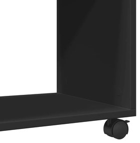 Mesa de apoio c/ rodas 70x35x60 cm derivados de madeira preto