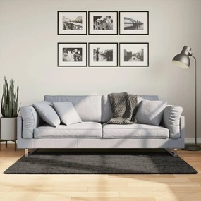 Tapete de pelo alto aspeto brilhante HUARTE 80x150 cm antracite
