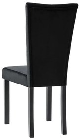 Cadeiras de jantar 6 pcs veludo preto