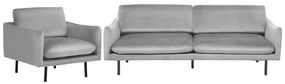 Conjunto de sofás em veludo cinzento VINTERBRO Beliani