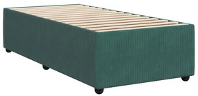 Estrutura de cama sem colchão 80x200 cm veludo verde-escuro