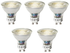Conjunto de 5 lâmpadas LED GU10 reguláveis 3W 200 lm 4000K