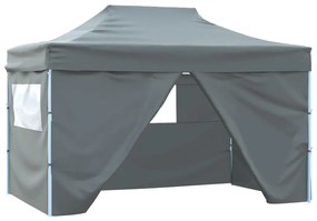 Tenda pop-up dobrável com 4 paredes laterais 3x4,5 m antracite