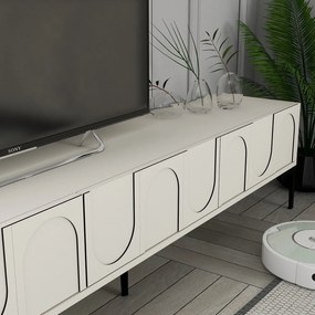 Móvel TV Lyon – Creme e Preto – 180 cm