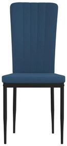 Cadeiras de jantar 2 pcs veludo azul