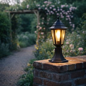 Candeeiro de pé clássico para exterior preto 42,2 cm IP44 - New Haven