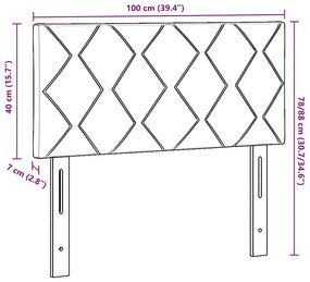 Cabeceira LED vidaXL Design Blocos de Diamante Castanho Escuro 100 cm