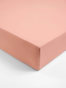 Lençol-capa de cor em jersey extensível, para criança rosa-velho