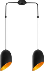 Candeeiro de Teto Kesik – Preto e Dourado – 52 x 12 cm