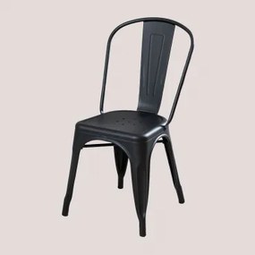 Pack De 4 Cadeiras De Jantar Empilháveis Lix Preto Mate - Sklum
