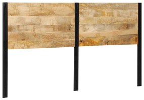 Cabeceira de cama 180 cm madeira de mangueira maciça e ferro