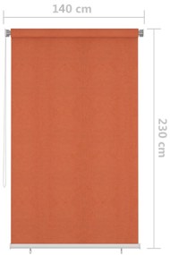 Estore de rolo para exterior 140x230 cm laranja
