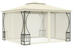 Gazebo com redes 300x300x265 cm creme