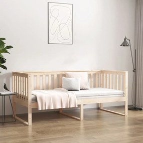 Sofá-cama sem colchão 90x200 cm madeira de pinho maciça