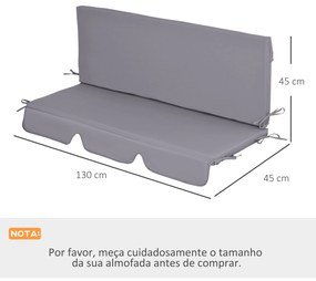 Almofada para Baloiço de 2 Peças 130x45x5 cm Almofada para Baloiço de