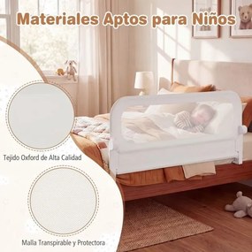 Barreira dobrável para camas infantis, altura ajustável com 120 x 36 x 60 cm, com capa removível em tecido Oxford, base em U, com correia e fivela, br