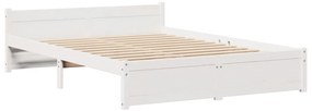 Cama com estante sem colchão 160x200 cm pinho maciço branco