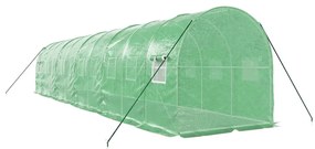 Estufa com estrutura de aço 20 m² 10x2x2 m verde
