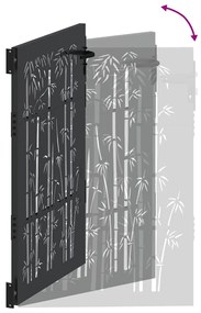 Portão de Jardim Preto 105 x 150 cm Aço com Revestimento em Pó