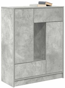 Aparador com gavetas e portas 73x31x90 cm cinza cimento