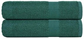 vidaXL Toalhas de banho 2 pcs 100x150 cm 360 gsm 100% algodão verde