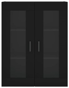 Armário alto 69,5x34x180 cm derivados de madeira preto