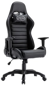 vidaXL Cadeira estilo corrida couro artificial preto