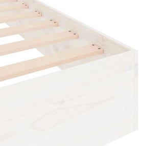 Estrutura de cama casal 135x190 cm madeira maciça branco