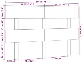 Cabeceira de cama 184x3x81 cm pinho maciço